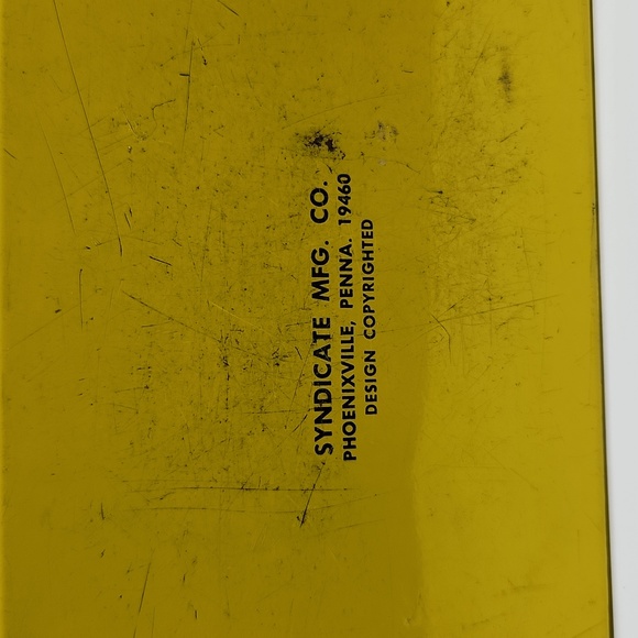 Vintage Syndicate MFG Recipe Box, Yellow, Red Flowers, 1960s - 1970s - Picture 7 of 10